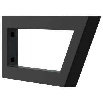 Black Trapezium Steel Shelf Brackets for Washbasin - 2 Pcs