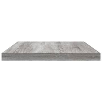 8 pcs Grey Sonoma Wall Shelves - Durable Engineered Wood