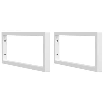 Shelf Brackets for Washbasin - 2 pcs White Rectangular Steel