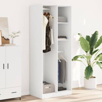 Wardrobe White 80x50x200 cm Engineered Wood - Hipomarket