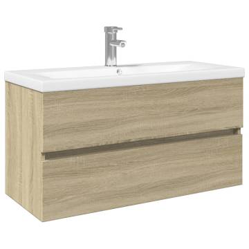 2 Piece Bathroom Furniture Set - Ceramic & Engineered Wood