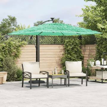 Garden Parasol with Steel Pole Green | 246x246 cm Outdoor Umbrella