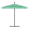 Garden Parasol with Steel Pole Green | 246x246 cm Outdoor Umbrella