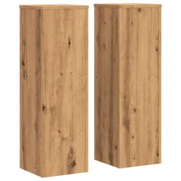 Stylish 2pcs Plant Stand in Artisian Oak | Durable & Modern