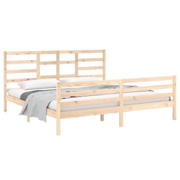 Solid Wood Bed Frame 200x200 cm - Modern & Sturdy Design