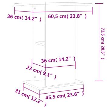 Aquarium Stand Smoked Oak - Engineered Wood 60.5x36x72.5 cm