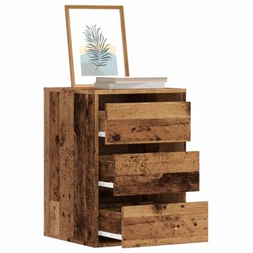 Stylish Corner Chest of Drawers - Old Wood Engineered Wood