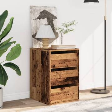 Stylish Corner Chest of Drawers - Old Wood Engineered Wood