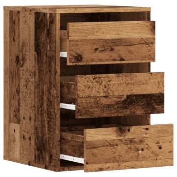 Stylish Corner Chest of Drawers - Old Wood Engineered Wood