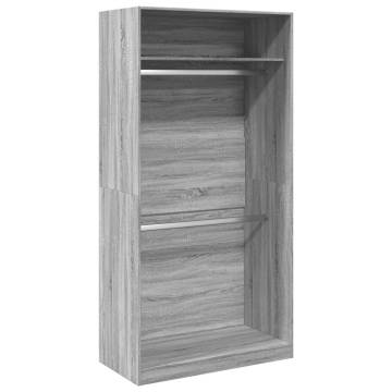 Wardrobe Grey Sonoma - Stylish Engineered Wood Storage 100x50x200 cm