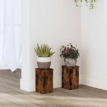 Plant Stands 2 pcs Smoked Oak - Stylish & Durable