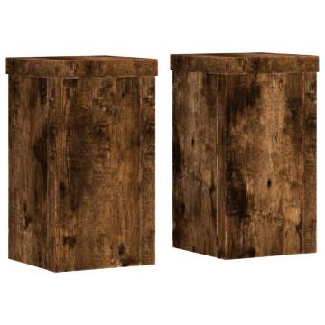 Plant Stands 2 pcs Smoked Oak - Stylish & Durable