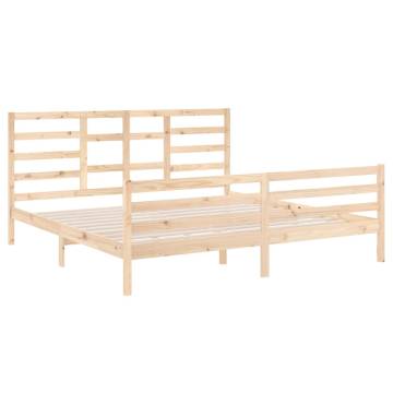 Solid Wood Bed Frame 200x200 cm - Modern & Sturdy Design