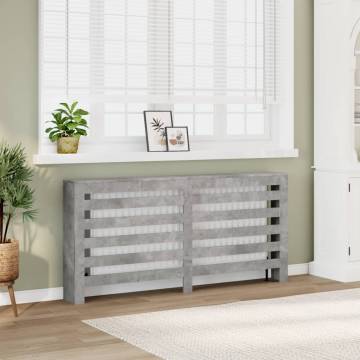 Stylish Radiator Cover in Concrete Grey | 175x20x82 cm