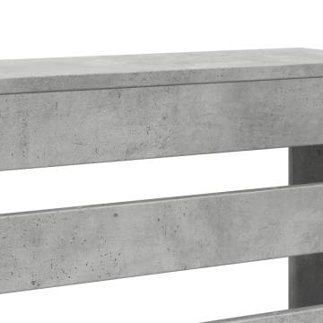 Stylish Radiator Cover in Concrete Grey | 175x20x82 cm