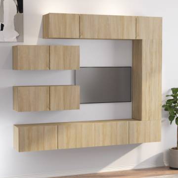 7 Piece Sonoma Oak TV Cabinet Set - Stylish & Practical