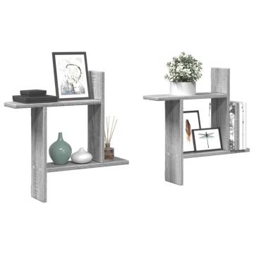 Wall Shelves 2 pcs Grey Sonoma | Stylish & Durable Storage