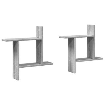 Wall Shelves 2 pcs Grey Sonoma | Stylish & Durable Storage