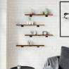 4 pcs Smoked Oak Wall Shelves - Stylish Storage Solution