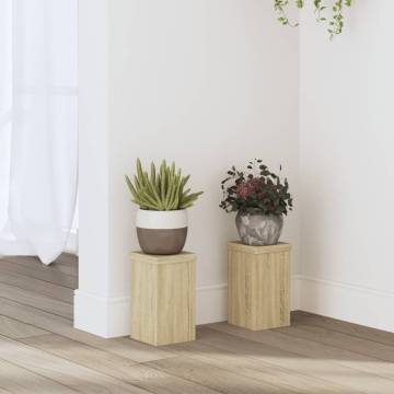 Plant Stands 2 pcs Sonoma Oak - Durable Engineered Wood | HipoMarket