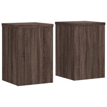 Plant Stands 2 pcs Brown Oak | Durable Engineered Wood | HipoMarket