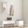 Hallway Furniture Set High Gloss White Engineered Wood Colour high gloss white Quantity in Package 1 Amount 