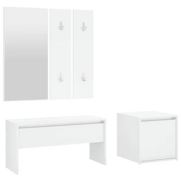 Stylish High Gloss White Hallway Furniture Set | Hipo Market