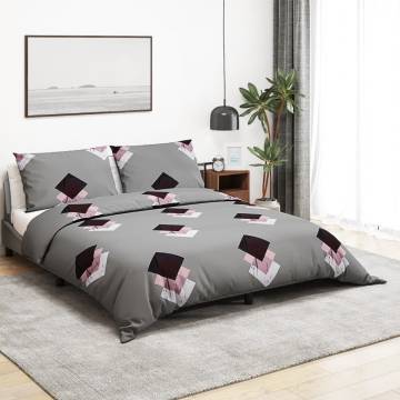 Duvet Cover Set Grey 225x220 cm - Soft Cotton Bedding