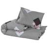 Duvet Cover Set Grey 225x220 cm - Soft Cotton Bedding