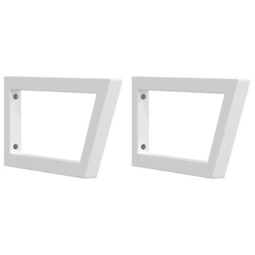 Shelf Brackets for Washbasin - 2 pcs White Trapezium Steel