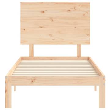 Solid Wood Bed Frame with Headboard - 100x200 cm