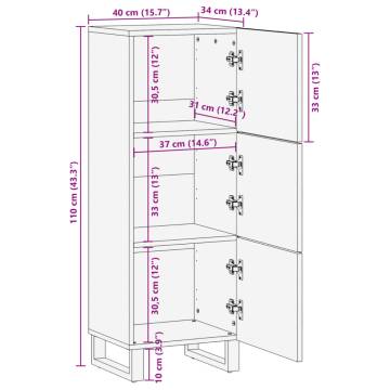 Highboard 40x34x110 cm Solid Wood Acacia - Stylish Storage