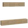 4 Piece Sonoma Oak TV Cabinet Set - Stylish & Practical