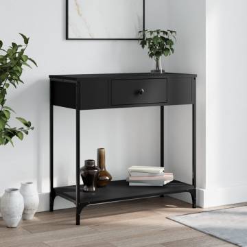 Stylish Black Console Table - 75x34.5 cm Engineered Wood