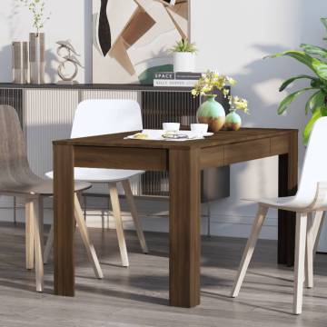 Brown Oak Dining Table - Engineered Wood 140x74.5 cm