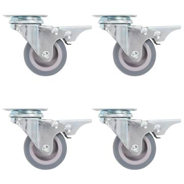 Swivel Casters with Double Brakes - 4 pcs 50 mm | HipoMarket