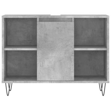 Stylish Concrete Grey Bathroom Cabinet | 80x33x60 cm