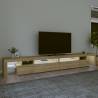 Stylish TV Cabinet with LED Lights - Sonoma Oak 290x36.5 cm