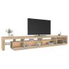 Stylish TV Cabinet with LED Lights - Sonoma Oak 290x36.5 cm