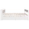 King Size White Bed Frame - Solid Wood Pine 150x200 cm