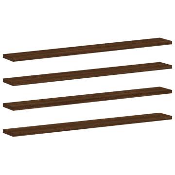 4 pcs Brown Oak Wall Shelves - Engineered Wood | HipoMarket