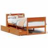 Solid Pine Bed Frame in Wax Brown - Small Single 75x190 cm