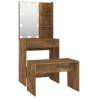 LED Dressing Table Set in Smoked Oak | Hipo Market