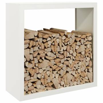 Firewood Rack White 100x40x100 cm Steel - Durable Storage Solution