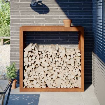 Firewood Rack 100x40x100 cm - Durable Corten Steel Storage