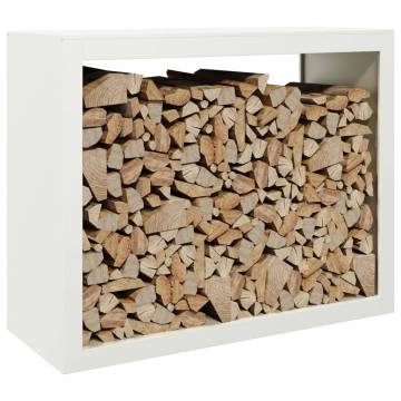 Firewood Rack White 100x40x80 cm - Durable Steel Storage