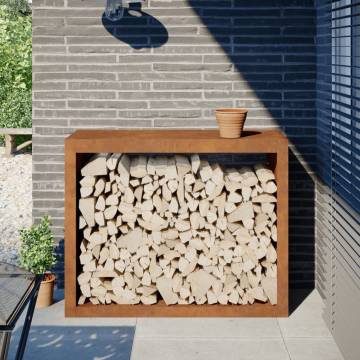 Firewood Rack 100x40x80 cm Corten Steel - Durable & Stylish