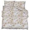 Duvet Cover Set White & Brown 200x200 cm Cotton | HipoMarket