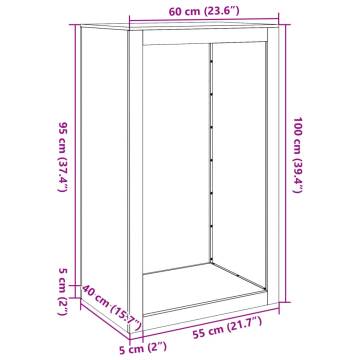 Firewood Rack 60x40x100 cm - Durable Corten Steel Storage