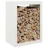 Firewood Rack White 60x40x80 cm Steel - Durable Log Storage